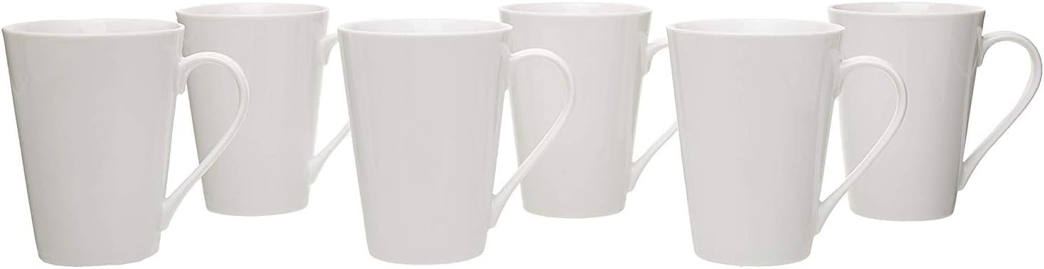 Black Friday Clearance Amuse- Gourmet Coffee Mugs - Set of 6 (Pure White)