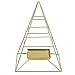 Simmer Stone 3 Tier Pyramid Hanging Jewelry Organizer, Metal Jewelry Display Stand with Tray, Decorative Tower Holder Storage Rack for Earring, Necklace, Bracelet and Accessories, Gold