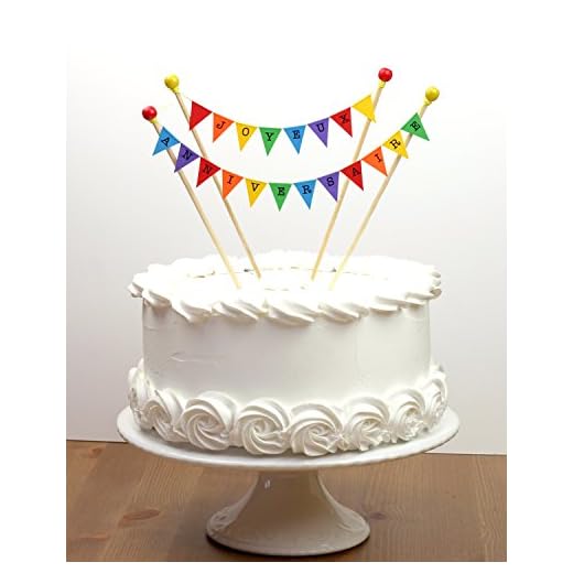 amazing buntings, Joyeux Anniversaire, tårtflaggdekoration dekoration, grattis på födelsedagen på franska, regnbågsfärger, justerbar längd, 122