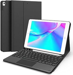 CHESONA iPad 9th Generation Keyboard, Smart Touchpad, 2 Bluetooth Channels, Type C Rechargeable Keyboard for iPad 9/8/7th Gen 10.2 Inch, iPad Air 3rd Gen, iPad Pro 10.5, UK Layout, Black