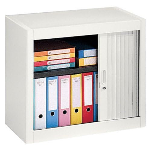 Générique Armoire Basse à Rideaux démontables Hauteur de Bureau 70 x 80 cm (Blanc)