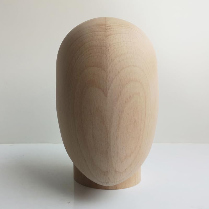 ELMANICHIQUINODEKUKIN Wooden Mannequin Head, Abstract Mannequin Accessories Head (Female)