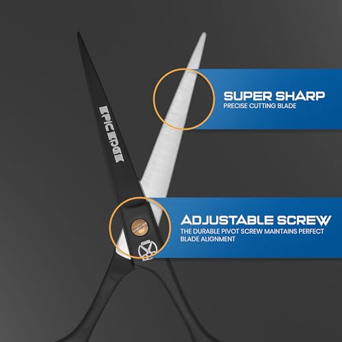 Hair Cutting Scissors - 6.5” Professional Hair Scissors For Men and Women High Carbon Stainless Steel With Serrated Blade And Leather Bag - Barber Scissors - Salon Hair Shears, Haircut Scissors - Image 7