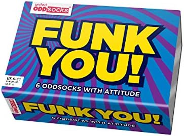 United Oddsocks Funk You Box of 6 Odd Socks for Men - UK 6-11 EUR 39-46
