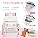 BEEXS Girls Backpack for School Fashion Bookbag for Kids Teens 15.6 inch Laptop Daypack for Work Travel Pink (with Duck Doll)