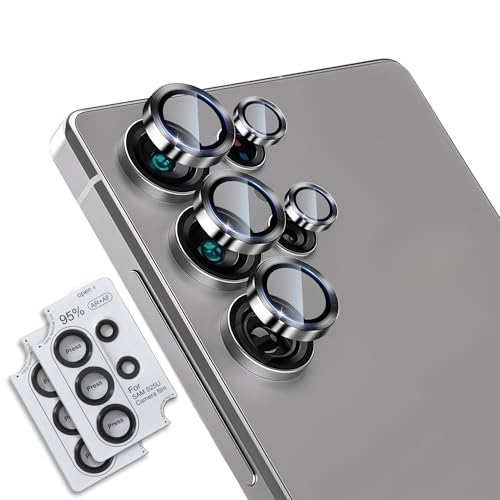 2 Stück Kameraschutz Für Samsung Galaxy S25 Ultra 5G Panzer Schutz Glas Folie - [Schwarz] Positionierhilfe Vollschutz Anti- Kratzer Anti-Fingerabdruck HD Hinten Kameraschutz Displayschutz