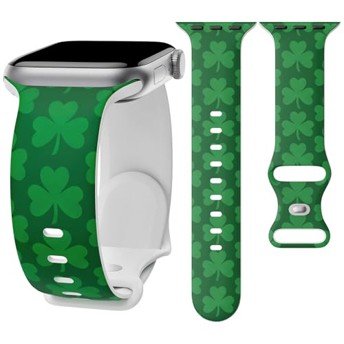 Image of Floral Band Compatible with Apple Watch Bands for Women 40mm 42mm 41mm 38mm 44mm 45mm 46mm 49mm, Cute Pattern Flower Soft Silicone Sport Strap for iWatch Series Ultra 11 10 SE 9 8 7 6 5 4 3 2