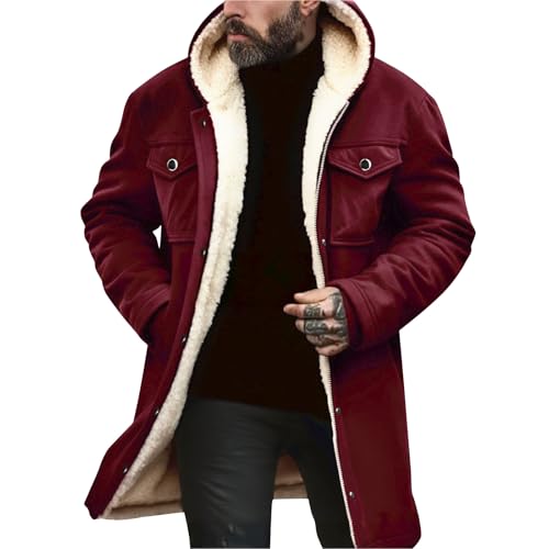 Genérico Chaqueta Hombre Invierno Abrigo Hombre Bomber Jacket Elegante Montaña Casaca Invierno Chaquetas Popular 2#Vino M