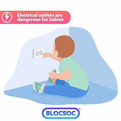 Blocsoc Outlet Cover - 3 Pack - For Baby Proofing & Child Safety - No Choking Hazard - Easy Install #TOP6