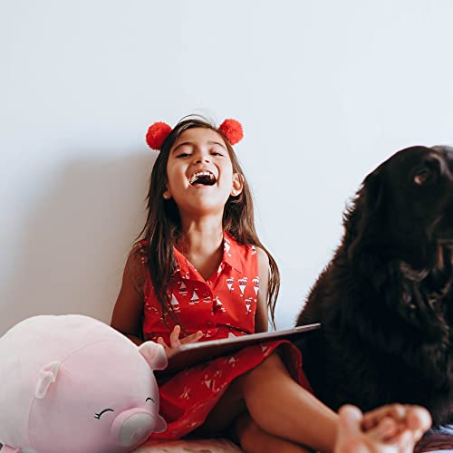 Linzy Plush 15" Smoochy Pals Pink Pig, Ultrasoft Stuffed Animal Plush Toy, Cute Squishy Hugging Plush Pillow Pet, For Kids, Room Decoration, Travel #TOP7