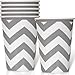 12oz Silver Chevron Paper Cups, 6ct