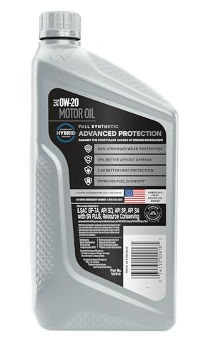 Image of Valvoline Advanced Full Synthetic SAE 0W-20 Motor Oil 1 QT, Case of 6