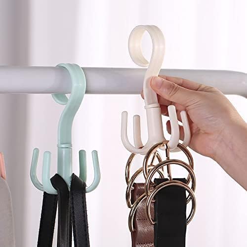 Image of Mechdel 10 PCS 360 Degree Rotatable Hook Closet Hanging Organizer Hangers, 360 Degree Rotating Closet Clothes Hangers with 4 Claws (Multicolor)