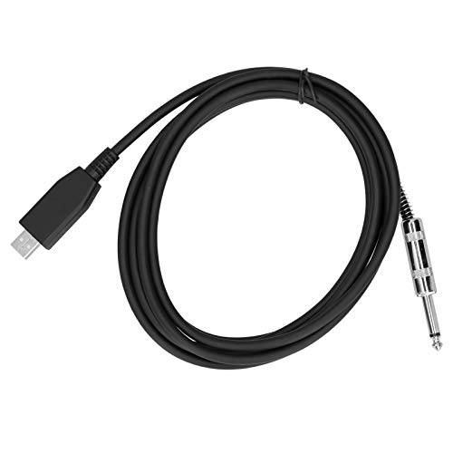 Cabo USB para guitarra de 6,35 mm, cabo de áudio para guitarra elétrica, cabo conector adaptador de