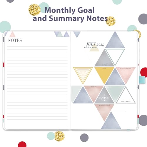 2026 Diary - A5 Diary 2026 Week to View, from January 2026 to December 2026, 21.3 x 14.7 x 1.6 cm - Coloured Dots - Image 3
