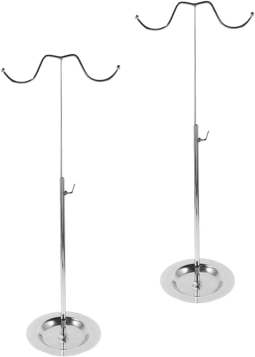 PRETYZOOM Adjustable Metal Handbag Display Stand 38-68cm Extendable Purse Hook Rack 2pcs Desktop Bag Holder for Home and Retail Use