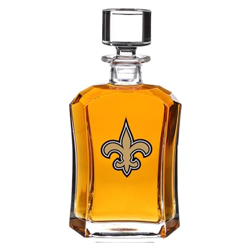 The Memory Company Officially Licensed 26oz Decanter with Team Emblem, New Orleans Saints
