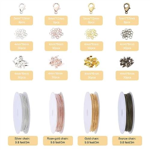 Pp Opount 40 Feet Snake Chains Roll, 1.2 Mm Jewelry Necklace Chain With Jump Rings, Connectors And Lobster Clasps, Chains For Jewelry Making Necklace Chains For Jewelry Making #TOP1