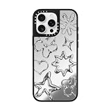 CASETiFY ミラー MagSafe対応 iPhone 16 Pro Max ケース [反射性 / 1.5mからの落下試験をクリア (MIL規格1倍相当) / ワイヤレス充電およびMagsafe対応] - Chrome Doodles - クリア ブラック
