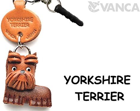 Yorkshire Terrier Leather Dog Earphone Jack Accessory/Dust Plug/Ear Cap/Ear JackVANCA Made in Japan #47767