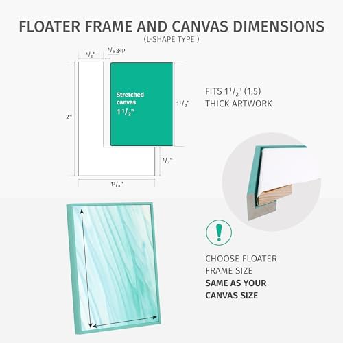 Pixy Canvas Floater Frame 16x20 for 1-1/2 (1.5) inch Deep Canvas Paintings/Canvas Prints/Wood Canvas Panels/Wall Art/Wall Decor/Home Decor/Artwork (Rustic Gold, 16 x 20 inch, Portrait) - 3