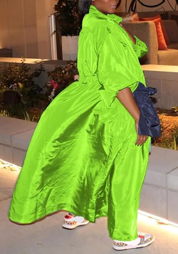 Women's Trench Coat Oversized Long Jacket Windbreaker Zipper Up Raincoat with Pockets Outerwear4