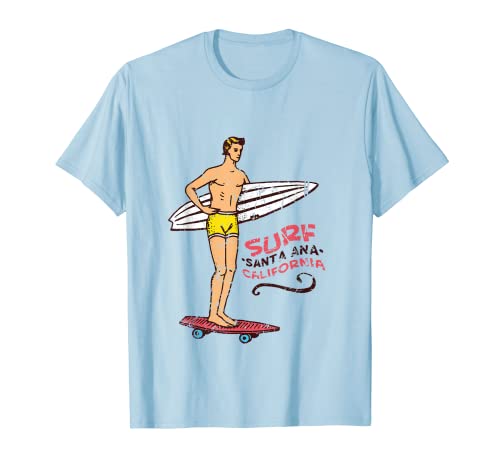 Santa Ana Surf Tabla de surf retro vintage años 60 70 80 Camiseta