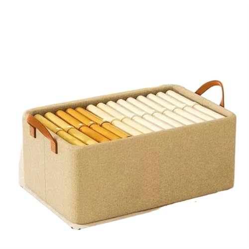 Panier de rangement en tissu x10 beige type tiroir pliable