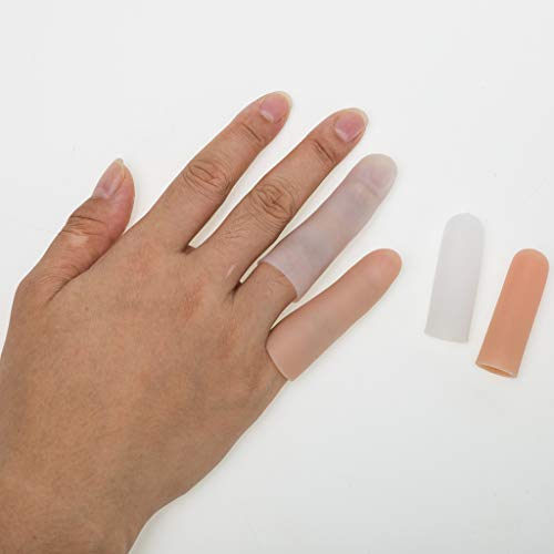 menolana 2 Pares De Silicone Dedos Tampa Tampa Tubos Polegar Protetor Tala Antiderrapagem - Pele