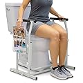 Vive Stand Alone Toilet Safety Frame w/Handles - Freestanding Toilet Safety Rails for Seniors - Handicap Grab Bars for Toilet Seat Assist - Bathroom Support Handrail w/Arms for Elderly & Disabled