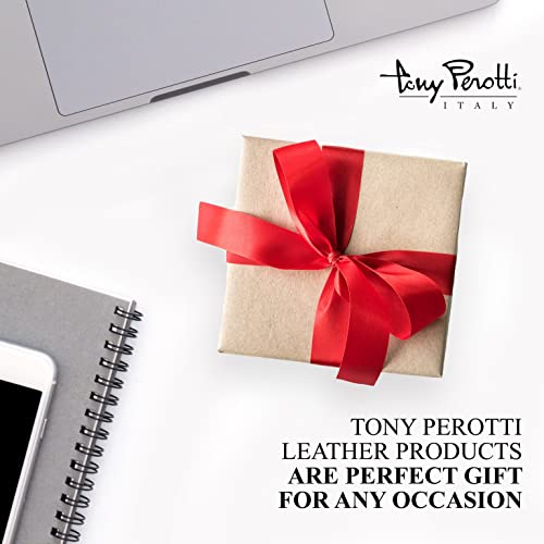 Tony Perotti Men's Italian Leather Slim Bifold Wallet With Id Window Holder, Card Holders, Cash & Receipt Pockets - Eco-Friendly Vegetable-Tanned Full Grain Leather Wallet Made In Italy #TOP5