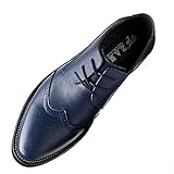 Jamron Men's Smart Pointed-Toe Dress Shoes Lace-up...