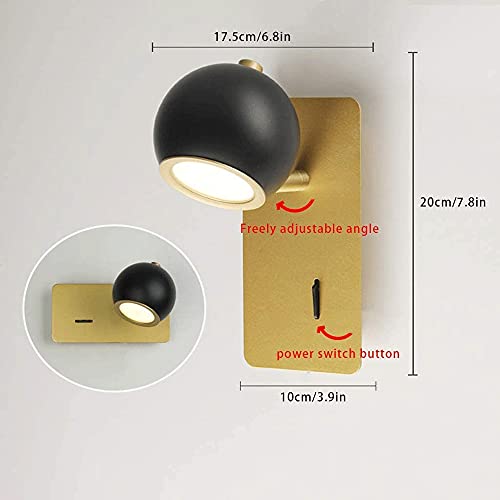 Lámpara de noche nórdica dorada para dormitorio con aplique led regulable 8