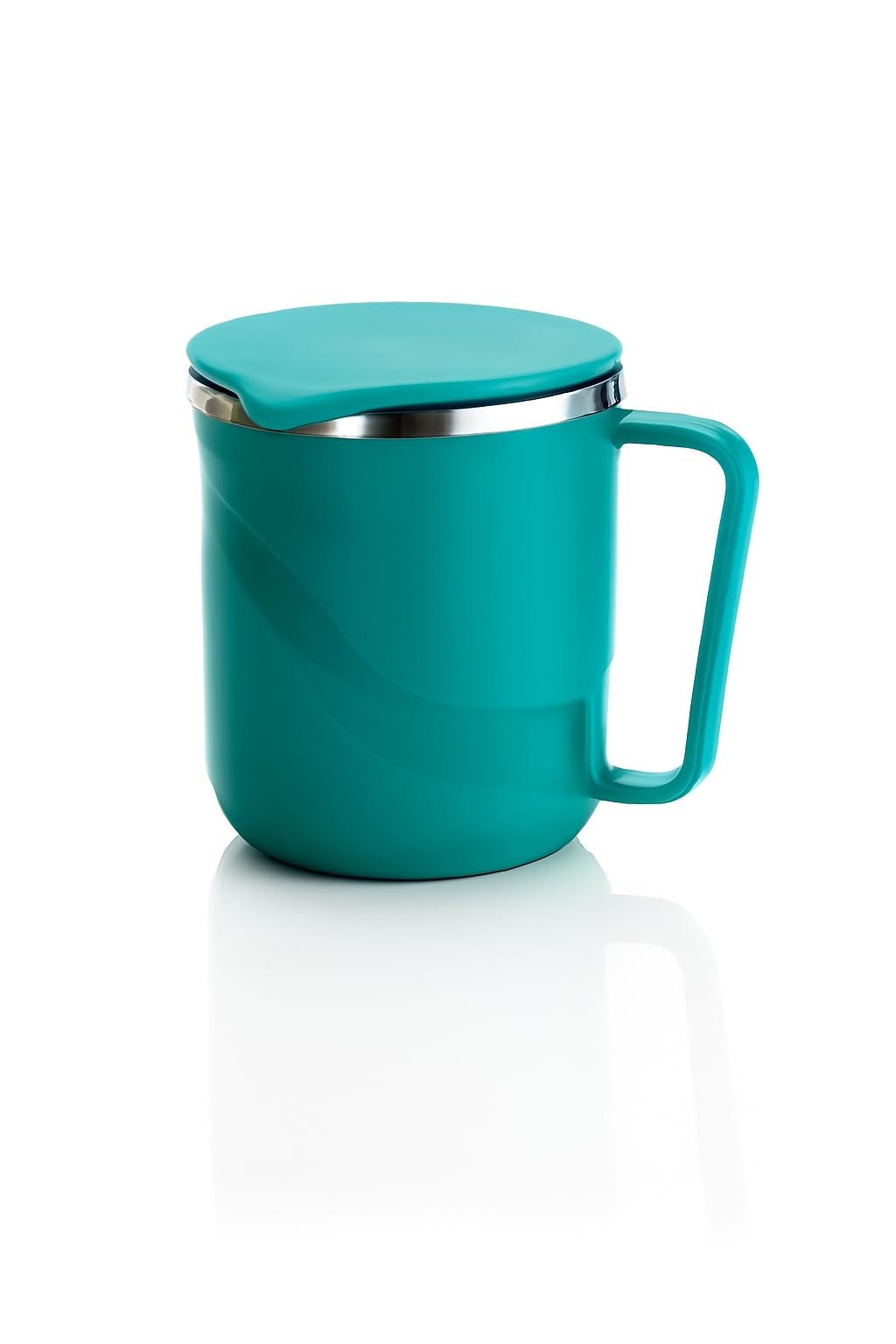 XMART INDIA Insulated Stainless Steel Coffee Mug with Lid – 300ml Double Wall Tea & Milk Mug for Travel, Home, Office, Restaurant Stylish, Leakproof, Drinkware Gifts for Woman,Man(1 Pc, Teal)