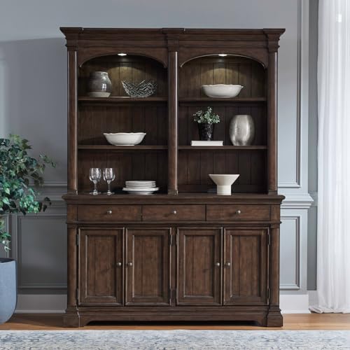 Liberty Furniture Arden Road Dining Room Hutch & Buffet - Satin Cherry