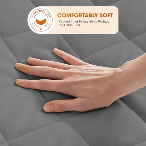 Heated Mattress Pad Queen Size,Dual Controller Electric Mattress Pad with Preheat Functions,Bed Warmer with 12 Heat Settings & 1-12 Hours Auto Shut Off,Machine Washable(60"x80",Grey)