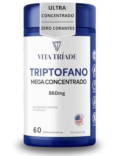 Triptofano 860mg L-Triptofano Mega Concentrado 60 Cápsulas - Vita Tríade