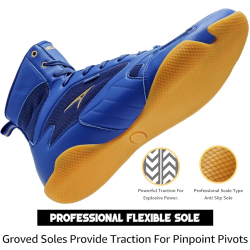 ASHION Men Wrestling Shoes Boxing Shoes High Top Fitness Sneakers Zero Drop Sole4