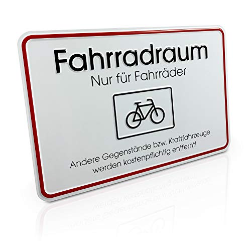 Preisvergleich Produktbild Betriebsausstattung24® Hinweisschild Fahrradraum / Grundbesitzkennzeichnung / Rechteckig / Querformat (Aluminium, 30,0 x 20,0 cm)