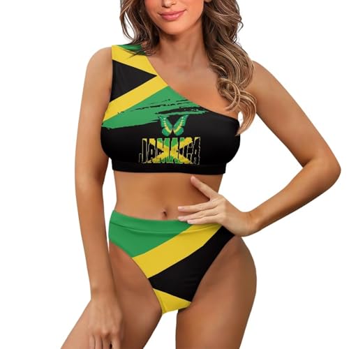 Bathing Suit for Women 2 Piece Bikini Mid Waisted Bikini Sets for Women One Shoulder Bikini for Women