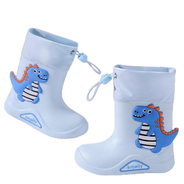 yamerbo Toddler Kids Rain Boots with an Elastic Boot Collar, Waterproof Cartoon Animals Rain Boots for Girls and Boys, Cute Non Slip Rubber Rain shoes-Pink