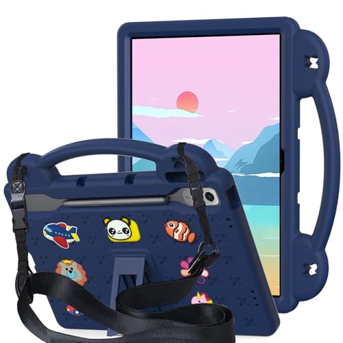 AKABEILA Etui na tablet do Lenovo Xiaoxin Pad Pro 12.7 2025/Tab P12 2023 12.7 Urocze etui ochronne dla dzieci odporne na uderzenia z paskiem na ramię uchwytem stojakiem
