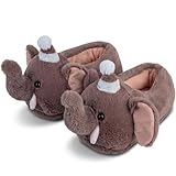ARELUX Animal Slippers for Women & Men - Fluffy Plush Indoor/Outdoor House Shoes, Bee Warm Winter Slippers with Memory Foam, Non-Slip Sole