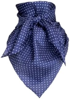 Wyoming Traders XL 42 Inch Wild Rag Polka Dot Navy Silk Scarf Bandana