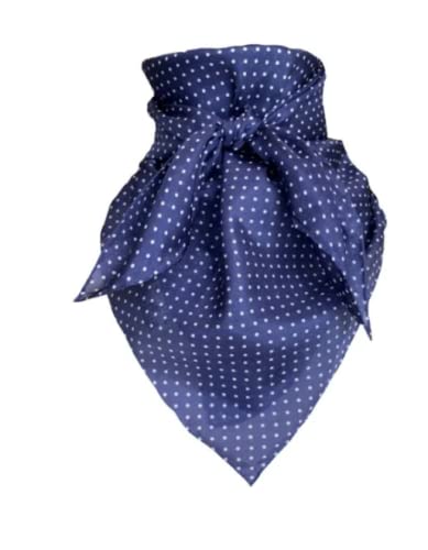 Wyoming Traders XL 42 Inch Wild Rag Polka Dot Navy Silk Scarf Bandana