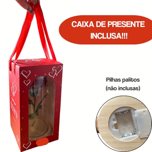 Luminária Rosa Flor Encantada Bela e a Fera Led Com Embalagem Para Presente (ROSA CLARA)