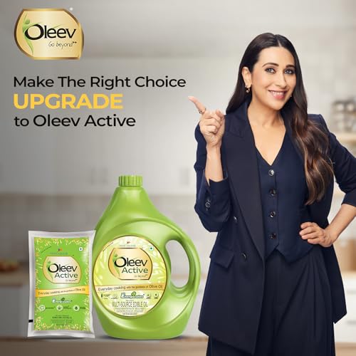 Image of Oleev Active, with Goodness of Olive Oil Can, 5L Can (Pack of 3)