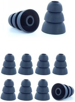 Black, Large - Earphones Plus Brand, Triple Flange Replacement Ear Tips, Earbuds for in-Ear Earphones. See Fit Information in Details Below