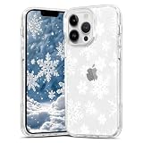 Yirlbey Navidad Funda para iPhone 16 Pro Nieve, Christmas Snow Aesthetic Tree Motive Xmas Winter Mujer Dibujos Carcasa Case, Trasparente Silicona Protección Cámara Bumper Cover para iPhone16 Pro 6,3'