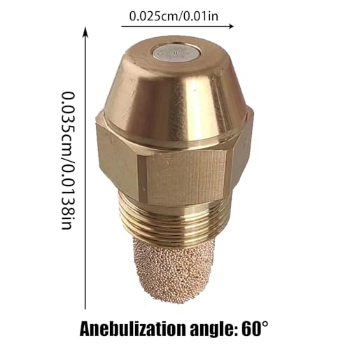Oil Burner Nozzle - 0.35 GPH Spray Injector, 60 Degree Mist Flow Design, High-Temperature Resistant Brass Material, Uniform fuels Distribution | Stable Combustion Structure For Furnace Heater Boiler - Thumbnail 6